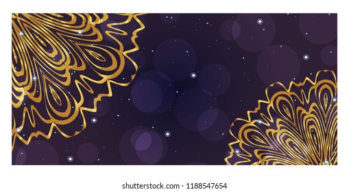 Yoga card template with mandala pattern. For business card, meditation class. Vector illustration