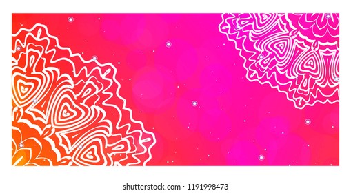 Yoga card template with mandala pattern. For business card, meditation class. Vector illustration