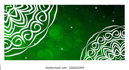 Yoga card template with mandala pattern. For business card, meditation class. Vector illustration