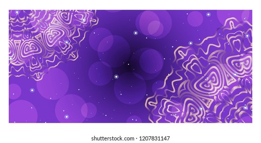 Yoga card template with mandala pattern. For business card, meditation class. Vector illustration