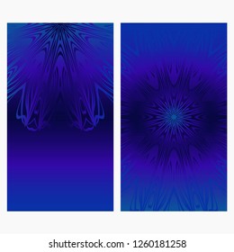 Yoga card template with mandala pattern. For business card, fitness center, meditation class. Vector illustration