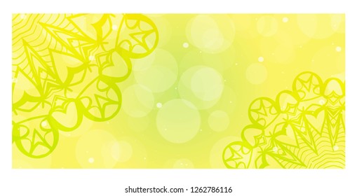 Yoga card template with mandala pattern. For business card, fitness center, meditation class. Vector illustration