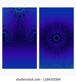 Yoga card template with mandala pattern. For business card, fitness center, meditation class. Vector illustration