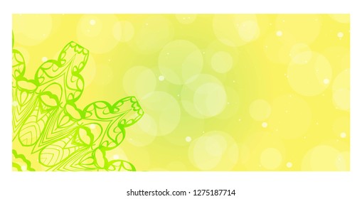 Yoga card template with mandala pattern. For business card, fitness center, meditation class. Vector illustration