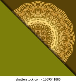 Plantilla De Tarjeta De Yoga Con Patrón Mandala. Para Tarjeta De Negocios, Gimnasio, Clase Meditación. Ilustración vectorial.