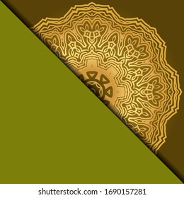Yoga Card Template With Mandala Pattern. For Business Card, Fitness Center, Meditation Class. Vector Illustration.