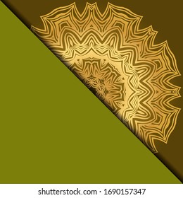 Plantilla De Tarjeta De Yoga Con Patrón Mandala. Para Tarjeta De Negocios, Gimnasio, Clase Meditación. Ilustración vectorial.