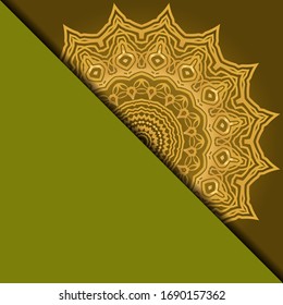 Plantilla De Tarjeta De Yoga Con Patrón Mandala. Para Tarjeta De Negocios, Gimnasio, Clase Meditación. Ilustración vectorial.