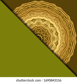 Yoga Card Template With Mandala Pattern. For Business Card, Fitness Center, Meditation Class. Vector Illustration.