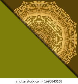 Yoga Card Template With Mandala Pattern. For Business Card, Fitness Center, Meditation Class. Vector Illustration.