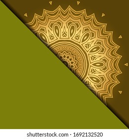 Yoga Card Template With Mandala Pattern. For Business Card, Fitness Center, Meditation Class. Vector Illustration.