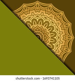 Yoga Card Template With Mandala Pattern. For Business Card, Fitness Center, Meditation Class. Vector Illustration.