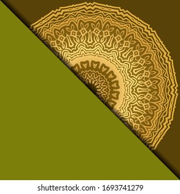 Plantilla De Tarjeta De Yoga Con Patrón Mandala. Para Tarjeta De Negocios, Gimnasio, Clase Meditación. Ilustración vectorial.