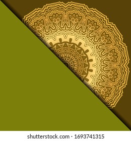 Yoga Card Template With Mandala Pattern. For Business Card, Fitness Center, Meditation Class. Vector Illustration.