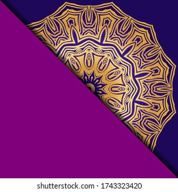 Yoga Card Vorlage mit Mandala Muster. Für Visitenkarten, Fitnesscenter, Meditationsklasse. Vector Illustration.