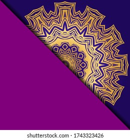 Yoga Card Template With Mandala Pattern. For Business Card, Fitness Center, Meditation Class. Vector Illustration.
