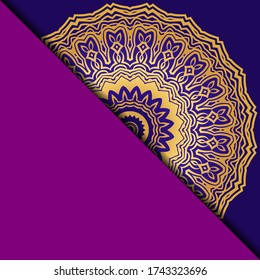 Yoga Card Template With Mandala Pattern. For Business Card, Fitness Center, Meditation Class. Vector Illustration.