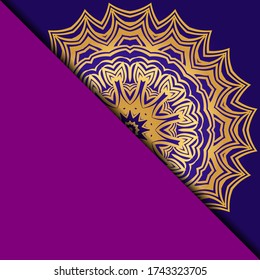 Yoga Card Template With Mandala Pattern. For Business Card, Fitness Center, Meditation Class. Vector Illustration.