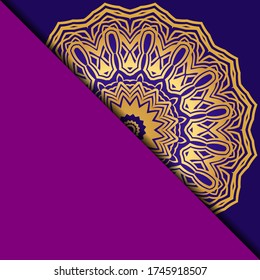 Yoga Card Template With Mandala Pattern. For Business Card, Fitness Center, Meditation Class. Vector Illustration.
