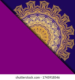 Yoga Card Vorlage mit Mandala Muster. Für Visitenkarten, Fitnesscenter, Meditationsklasse. Vector Illustration.