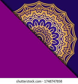 Yoga Card Template With Mandala Pattern. For Business Card, Fitness Center, Meditation Class. Vector Illustration.