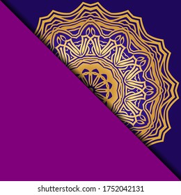 Yoga Card Template With Mandala Pattern. For Business Card, Fitness Center, Meditation Class. Vector Illustration.