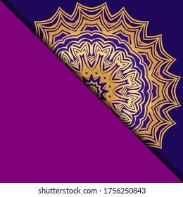 Yoga Card Vorlage mit Mandala Muster. Für Visitenkarte, Fitnesscenter, Meditationsklasse. Vektorgrafik.