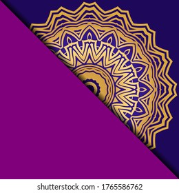 Yoga Card Template With Mandala Pattern. For Business Card, Fitness Center, Meditation Class. Vector Illustration.
