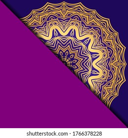 Yoga Card Template With Mandala Pattern. For Business Card, Fitness Center, Meditation Class. Vector Illustration.