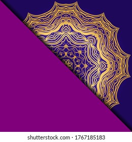 Yoga Card Template With Mandala Pattern. For Business Card, Fitness Center, Meditation Class. Vector Illustration.