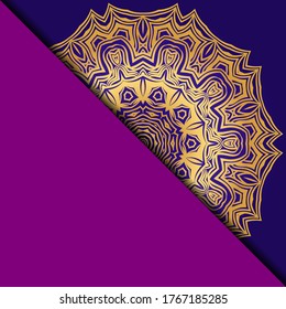 Yoga Card Template With Mandala Pattern. For Business Card, Fitness Center, Meditation Class. Vector Illustration.