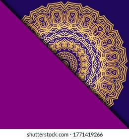 Yoga Card Template With Mandala Pattern. For Business Card, Fitness Center, Meditation Class. Vector Illustration.