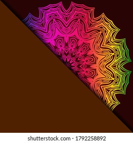 Plantilla De Tarjeta De Yoga Con Patrón Mandala. Para Tarjeta De Negocios, Gimnasio, Clase De Meditación. Ilustración vectorial.