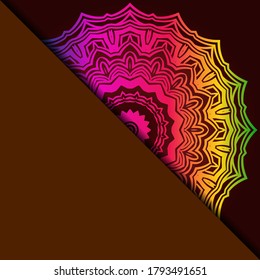 Yoga Card Template With Mandala Pattern. For Business Card, Fitness Center, Meditation Class. Vector Illustration.