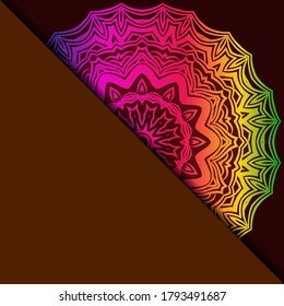 Plantilla De Tarjeta De Yoga Con Patrón Mandala. Para Tarjeta De Negocios, Gimnasio, Clase De Meditación. Ilustración vectorial.