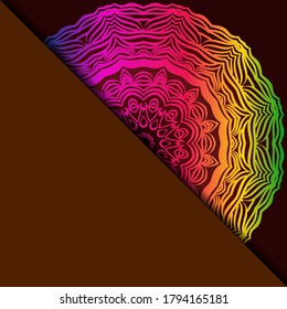 Yoga Card Template With Mandala Pattern. For Business Card, Fitness Center, Meditation Class. Vector Illustration.