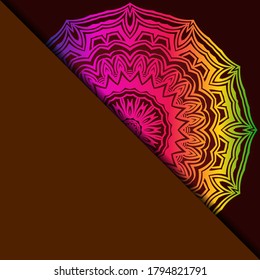 Yoga Card Vorlage mit Mandala Muster. Für Visitenkarte, Fitnesscenter, Meditationsklasse. Vektorgrafik.
