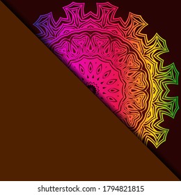 Yoga Card Template With Mandala Pattern. For Business Card, Fitness Center, Meditation Class. Vector Illustration.