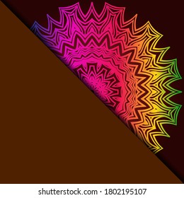 Yoga Card Template With Mandala Pattern. For Business Card, Fitness Center, Meditation Class. Vector Illustration.