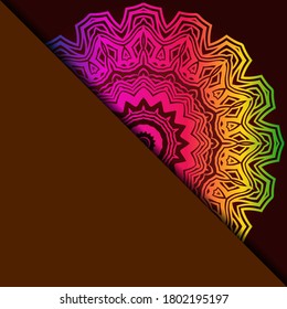 Yoga Card Vorlage mit Mandala Muster. Für Visitenkarte, Fitnesscenter, Meditationsklasse. Vektorgrafik.