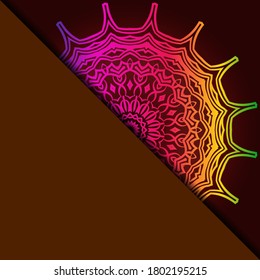 Yoga Card Template With Mandala Pattern. For Business Card, Fitness Center, Meditation Class. Vector Illustration.
