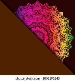 Yoga Card Template With Mandala Pattern. For Business Card, Fitness Center, Meditation Class. Vector Illustration.