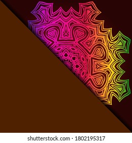 Yoga Card Template With Mandala Pattern. For Business Card, Fitness Center, Meditation Class. Vector Illustration.