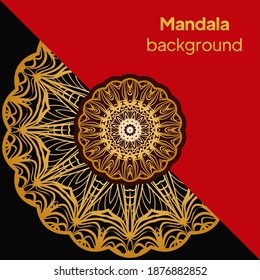 Yoga Card Template With Mandala Pattern. For Business Card, Fitness Center, Meditation Class. Vector Illustration.