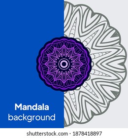 Yoga Card Template With Mandala Pattern. For Business Card, Fitness Center, Meditation Class. Vector Illustration.