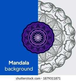 Yoga Card Template With Mandala Pattern. For Business Card, Fitness Center, Meditation Class. Vector Illustration.