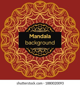 Plantilla De Tarjeta De Yoga Con Patrón Mandala. Para Tarjeta De Negocios, Gimnasio, Clase De Meditación. Ilustración vectorial.