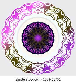 Yoga Card Template With Mandala Pattern. For Business Card, Fitness Center, Meditation Class. Vector Illustration.
