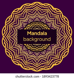 Plantilla De Tarjeta De Yoga Con Patrón Mandala. Para Tarjeta De Negocios, Gimnasio, Clase De Meditación. Ilustración vectorial.