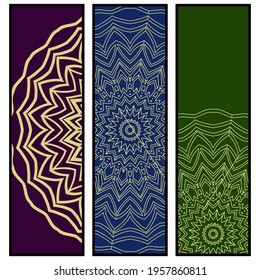 Yoga card template with mandala pattern. For business card, fitness center, meditation class. Vector illustration